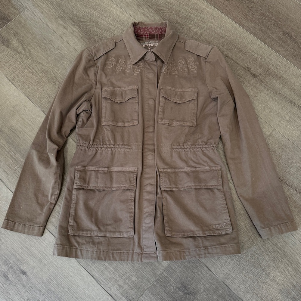 Gramicci Field Jacket Women M Brown Snap Embroidery Artisan Cargo Gorpcore Lined - Picture 8 of 14